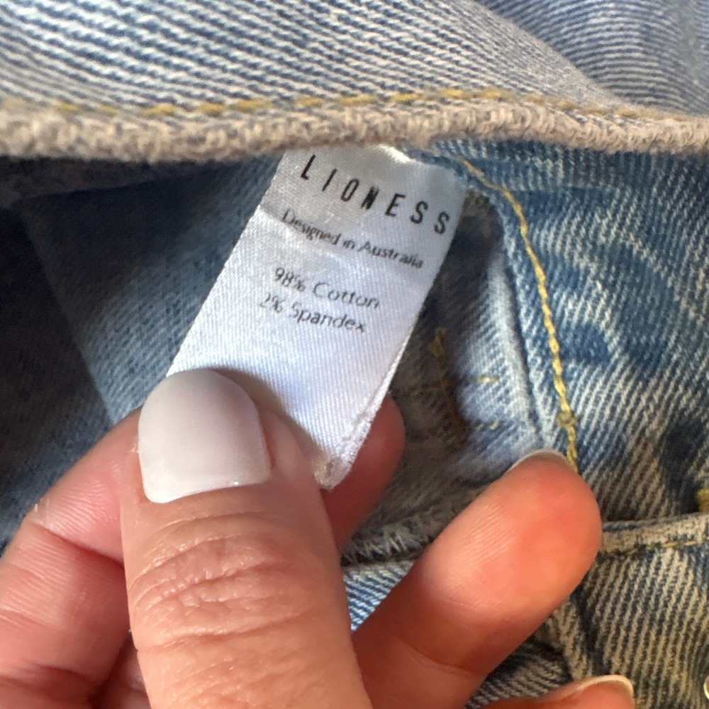 Lioness Cargo Jeans Women Light Blue Excellent High Rise Straight Leg SIZE M - Picture 5 of 8